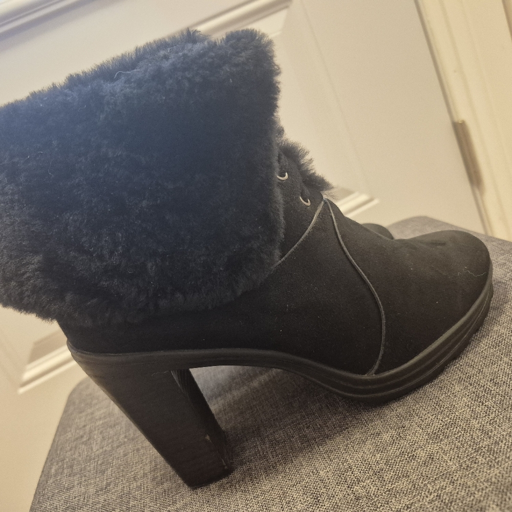 Natural Suede and Real Fur Lined Winter Ankle Boots Super Warm - Picture 16 of 17